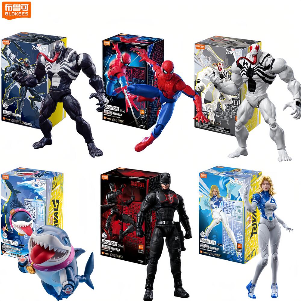Model Kit Deadpool - Blokees Spider-Man Anti-Venom Daredevil Figurine d'action,