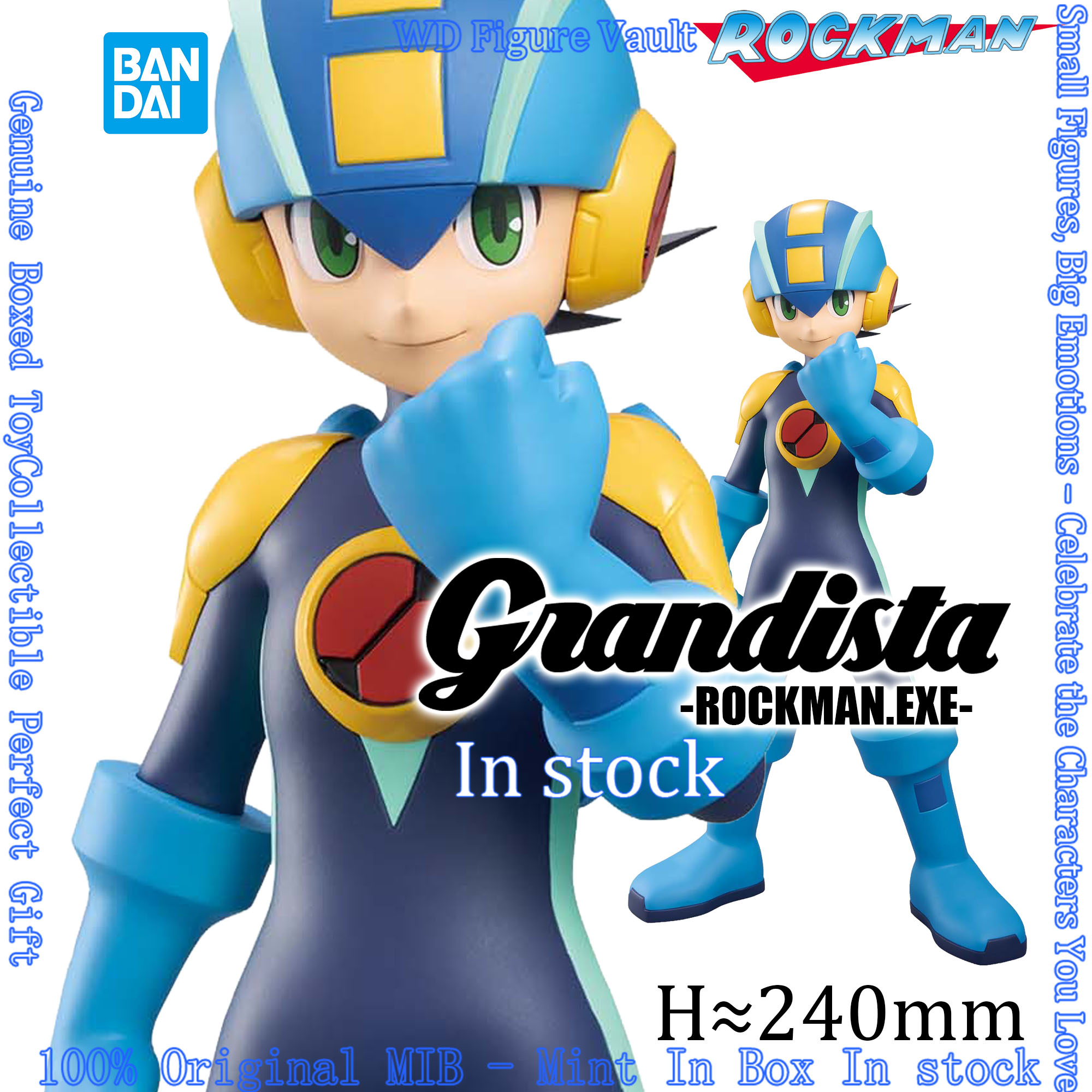 Mega Man X Model Kit - Bandai Banpresto Rockman EXE Grandista-ROCKMAN.EXE-MegaMan.EXE, figurines