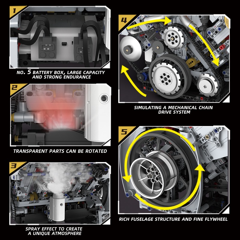 Moteur motorisé V8 3201 pièces - Model Kit Engine V8 avis et prix