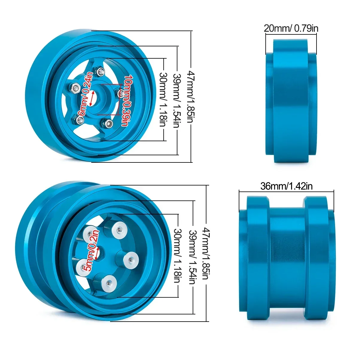 Roues Beadlock en aluminium po - Model Kit Helicopter avis et prix